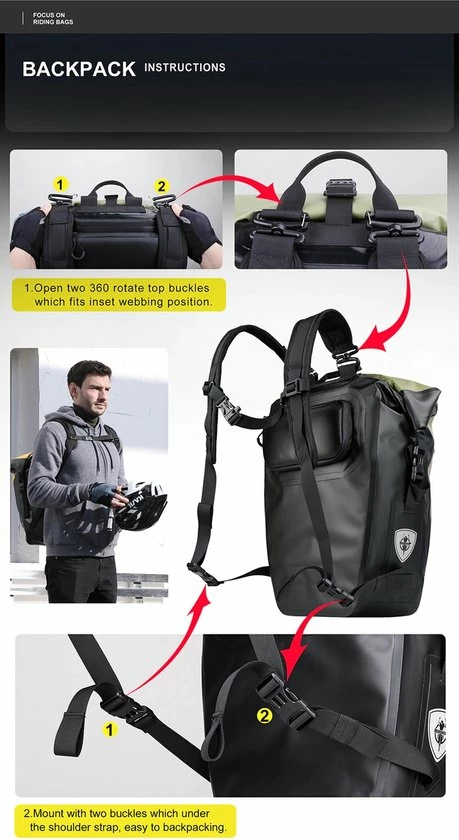 Top 10 🎉 RHINOWALK Fietstas - Rugzak - Rolltop - Schoudertas - Schooltas - Geel - Volledig Waterdicht 27L 😉 19 Top 10 🎉 RHINOWALK Fietstas - Rugzak - Rolltop - Schoudertas - Schooltas - Geel - Volledig Waterdicht 27L 😉 - Afbeelding 17