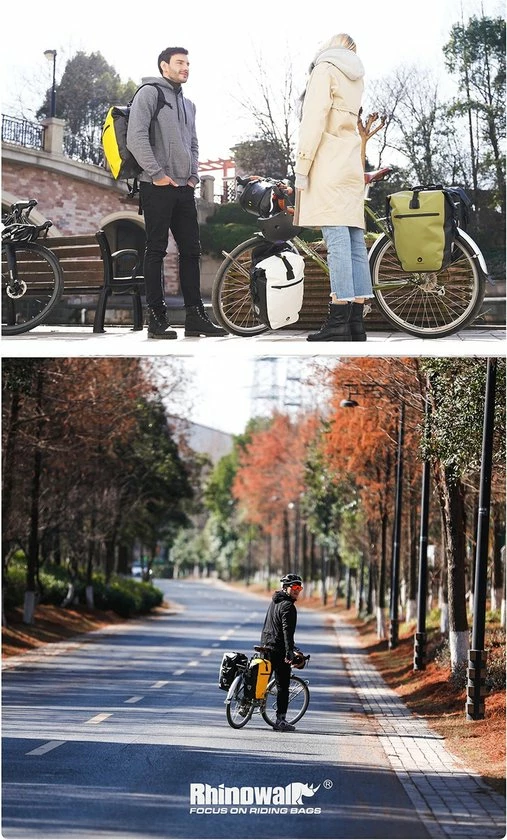 Top 10 🎉 RHINOWALK Fietstas - Rugzak - Rolltop - Schoudertas - Schooltas - Geel - Volledig Waterdicht 27L 😉 4 Top 10 🎉 RHINOWALK Fietstas - Rugzak - Rolltop - Schoudertas - Schooltas - Geel - Volledig Waterdicht 27L 😉 - Afbeelding 2