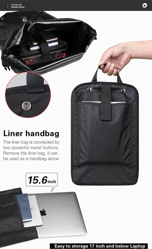 Top 10 🎉 RHINOWALK Fietstas - Rugzak - Rolltop - Schoudertas - Schooltas - Geel - Volledig Waterdicht 27L 😉 7 Top 10 🎉 RHINOWALK Fietstas - Rugzak - Rolltop - Schoudertas - Schooltas - Geel - Volledig Waterdicht 27L 😉 - Afbeelding 5