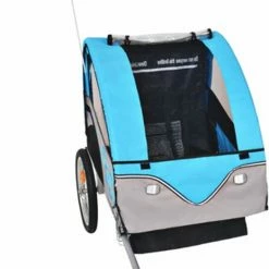 Promo 😍 VidaXL Fietskar Voor Kinderen 30 Kg Grijs En Blauw 🔥 -MGO Leisure Wear winkel 524x840