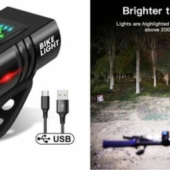 Kopen 🎁 OEM Line Professionele Bi - LED Fiets Verlichting Set | Fietsverlichting 1000 Lumen Sterk Wit Licht + Achterlicht Rood | USB Oplaadbaar | IPX5 Waterdicht | Aluminium Behuizing | LED Fietslamp Fiets Lamp Koplamp Achterlicht | 2 Jaar Garantie 🔔