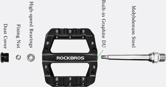 Promo ⌛ Rockbros - Mountainbike Fietspedalen - Breed Platform - Anti Slip - ZWART 🌟 14 Promo ⌛ Rockbros - Mountainbike Fietspedalen - Breed Platform - Anti Slip - ZWART 🌟 - Afbeelding 12