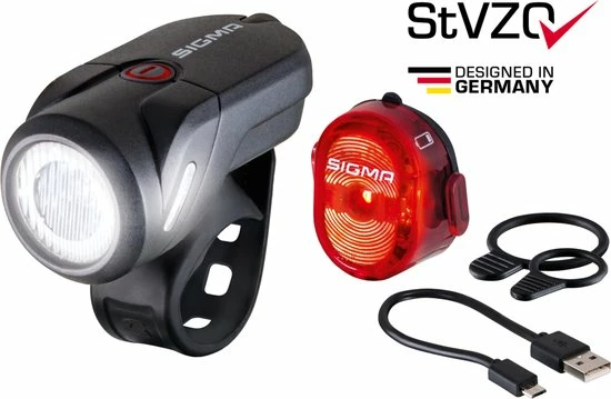 Groothandel 🔥 Sigma Aura 35 Fietsverlichtingsset - 35 Lux + Nugget II USB Achterlicht 🔔 9 Groothandel 🔥 Sigma Aura 35 Fietsverlichtingsset - 35 Lux + Nugget II USB Achterlicht 🔔 - Afbeelding 7