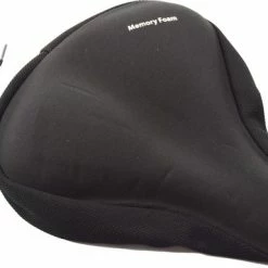 Flash-uitverkoop 😍 Merkloos Traagschuim Fietszadelhoes Breed Zacht Gel Fietszadelkussen Comfortabele Oefening Groot Fietszadeldek Voor Dames Heren, Past Op Cruiser En Stationaire Fietsen, Spinnen, Indoor Buiten Goed Kwaliteit Fietszadelhoes Zwart Memory Foam - 260x235mm 🎁