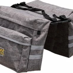 Coupon ❤️ Fietstassen Dubbel - Dubbele Fietstas Draagbaar - Waterdicht - Ritssluiting - 4 Vakken - Grijs - Media Evolution 🌟