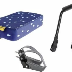 Kopen 🎁 ROJO Fietskussen Bagagedrager Drops Blauw + Rugsteun Bagagedrager + Voetsteunen (Universele Set) ⭐