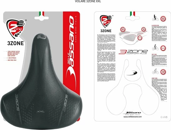 Promo 😍 Zadel Selle Bassano Volare BigCity XXL Elastomeer - Zwart 🤩 5 Promo 😍 Zadel Selle Bassano Volare BigCity XXL Elastomeer - Zwart 🤩 - Afbeelding 3