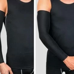 Promo 😍 Merkloos Sport Compressie Arm Sleeve (Set Van 2 Stuks) - Zwart - Maat L ✔️ -MGO Leisure Wear winkel 550x444 2