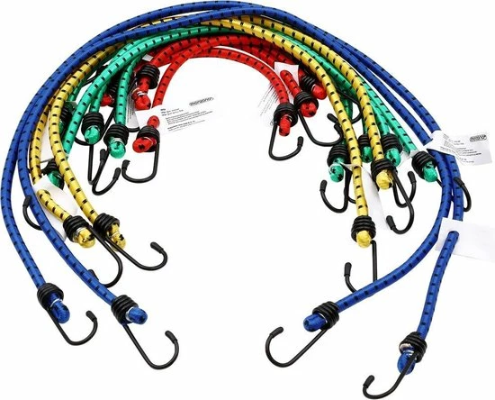 Aanbiedingen 👍 Merkloos 12 X Rubberen Bagagespin Met Haken 30-95 Cm X 8 Mm 🎁 3 Aanbiedingen 👍 Merkloos 12 X Rubberen Bagagespin Met Haken 30-95 Cm X 8 Mm 🎁