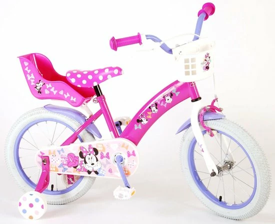 Beste deal 👏 Disney Minnie Cutest Ever! Kinderfiets - Meisjes - 16 Inch - Roze 🤩 6 Beste deal 👏 Disney Minnie Cutest Ever! Kinderfiets - Meisjes - 16 Inch - Roze 🤩 - Afbeelding 4