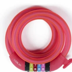 Nieuw 😍 Xolid 12mm / 120cm - Kabelslot - Cijferslot Fietsslot - Eigen Code Instelbaar - Incl. Framehouder - Rose 👍