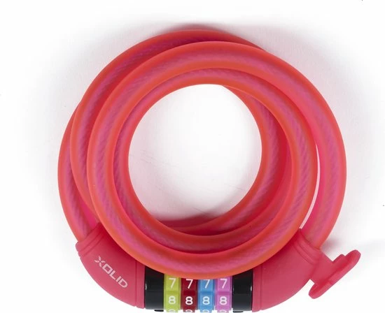 Nieuw π Xolid 12mm / 120cm - Kabelslot - Cijferslot Fietsslot - Eigen Code Instelbaar - Incl. Framehouder - Rose π 2 Nieuw π Xolid 12mm / 120cm - Kabelslot - Cijferslot Fietsslot - Eigen Code Instelbaar - Incl. Framehouder - Rose π