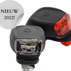 Begroting 👍 Merkloos Fietsverlichting LED Voorlicht En Achterlicht Siliconen Set 2X - Hardloop Verlichting - Fietslampje Kinderen - Waterdicht ⭐