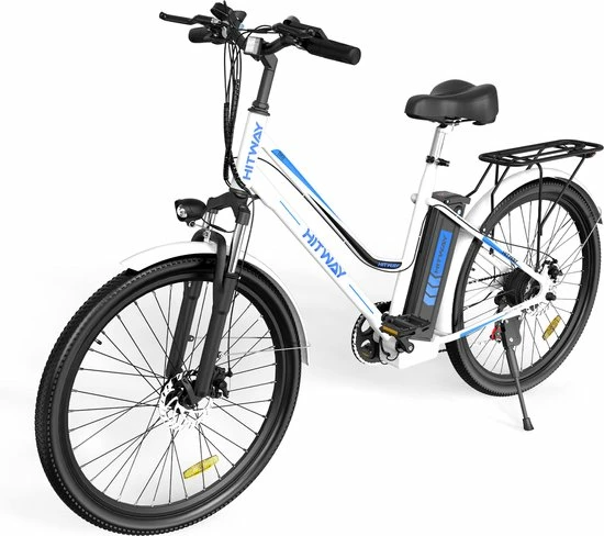 Korting 🎁 Hitway Elektrische Fiets | E-bike Damesfiets | 26 Inch | 250W Motor | Wit ❤️ 3 Korting 🎁 Hitway Elektrische Fiets | E-bike Damesfiets | 26 Inch | 250W Motor | Wit ❤️