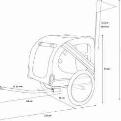 Promo ⭐ Flamingo Hondenfietskar - Remco - Grijs / Zwart - Speciaal Voor De Elektrische Fiets / E-Bike - 80x57x64cm ✔️ -MGO Leisure Wear winkel 550x495 1