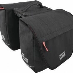 Beste deal 🛒 Contec Dubbele Fietstas - Neo Double - Zwart/ Neo Rood - Met Racktime Snap-It Adapter ⌛