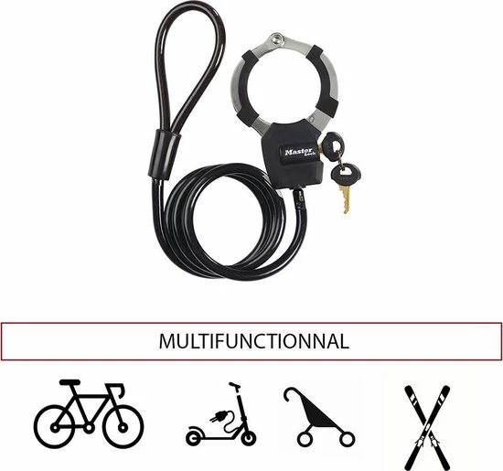 Uitgang 💯 MasterLock Master Lock 8275EURDPROBLK Kabelslot Zwart Sleutelslot 😉 3 Uitgang 💯 MasterLock Master Lock 8275EURDPROBLK Kabelslot Zwart Sleutelslot 😉