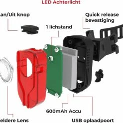 Beste Verkoop 👏 DistinQ LED Fietsverlichting Set - Oplaadbare USB Fietslampset - Voorlicht/Achterlicht - StVZO Gecertificeerd 🛒 18 Beste Verkoop 👏 DistinQ LED Fietsverlichting Set - Oplaadbare USB Fietslampset - Voorlicht/Achterlicht - StVZO Gecertificeerd 🛒 -MGO Leisure Wear winkel 550x522 10