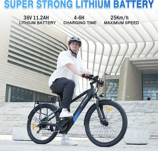 Goedkoop ⭐ HITWAY Elektrische Fiets E-bike 26", E-bike, 36V/11,2Ah Accu, 250W, Tot 35-90km, Max. 25 Km/u, Offroad Mountainbike Met Shimano 21 Versnellingen, Stadsfiets Heren Dames ✨ 7 Goedkoop ⭐ HITWAY Elektrische Fiets E-bike 26", E-bike, 36V/11,2Ah Accu, 250W, Tot 35-90km, Max. 25 Km/u, Offroad Mountainbike Met Shimano 21 Versnellingen, Stadsfiets Heren Dames ✨ - Afbeelding 5
