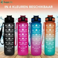 Groothandel 💯 Supplife Bidon - 1 Liter - Met Rietje - BPA Vrij - Zwart - Black Friday 2022 🤩 -MGO Leisure Wear winkel 550x530 4