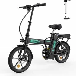 Goedkoop ❤️ HITWAY E Bike Elektrische Fiets Vouwfiets, 36V/8,4Ah Accu, 250W Motor, 25km/u, Tot 35-70km, 16" City EBike Voor Dames En Heren. 😀
