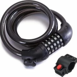 Beste Pirce 😀 Bikeway - Combinatie Kabelslot - Fietsslot - Cijferslot - Anti-kras - Fietsketting - 125cm - Zwart 🤩