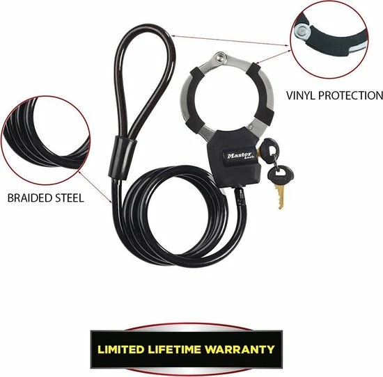 Uitgang 💯 MasterLock Master Lock 8275EURDPROBLK Kabelslot Zwart Sleutelslot 😉 6 Uitgang 💯 MasterLock Master Lock 8275EURDPROBLK Kabelslot Zwart Sleutelslot 😉 - Afbeelding 4