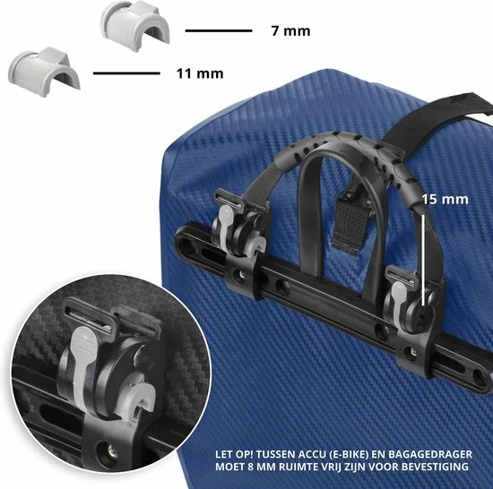 Gloednieuw 😉 Dutch Mountains Enkele Fietstas | Sterke En 100% Waterdichte Fietstas En Schoudertas In 1 | 24 Liter | Blauw ❤️ 11 Gloednieuw 😉 Dutch Mountains Enkele Fietstas | Sterke En 100% Waterdichte Fietstas En Schoudertas In 1 | 24 Liter | Blauw ❤️ - Afbeelding 9