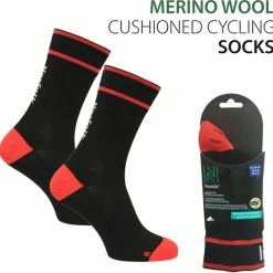 Beste Verkoop 😍 Norfolk - Fietsen - 50% Merinowol Fietssoken - Voetboog Ondersteuning - Naadloze - Adam - Zwart - 43-46 🧨