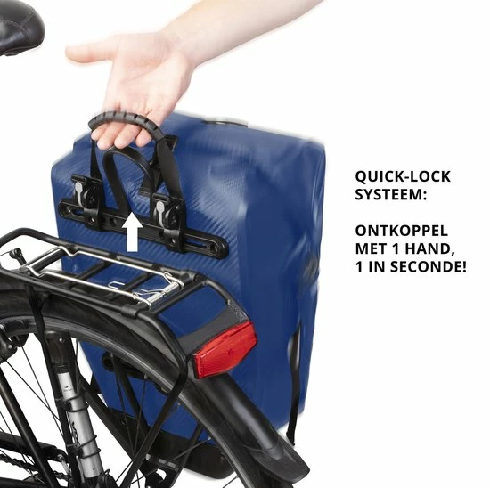 Gloednieuw 😉 Dutch Mountains Enkele Fietstas | Sterke En 100% Waterdichte Fietstas En Schoudertas In 1 | 24 Liter | Blauw ❤️ 5 Gloednieuw 😉 Dutch Mountains Enkele Fietstas | Sterke En 100% Waterdichte Fietstas En Schoudertas In 1 | 24 Liter | Blauw ❤️ - Afbeelding 3