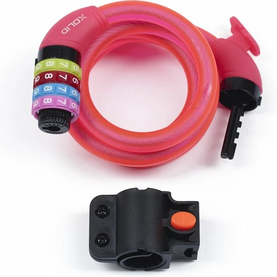 Nieuw π Xolid 12mm / 120cm - Kabelslot - Cijferslot Fietsslot - Eigen Code Instelbaar - Incl. Framehouder - Rose π 4 Nieuw π Xolid 12mm / 120cm - Kabelslot - Cijferslot Fietsslot - Eigen Code Instelbaar - Incl. Framehouder - Rose π - Afbeelding 3