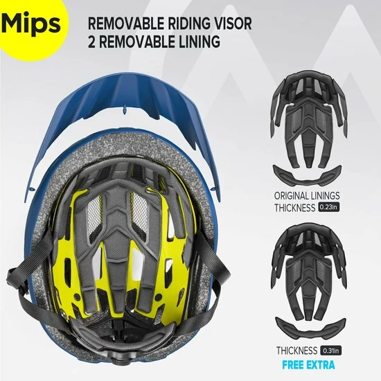 Kopen 👍 Outdoor Master OutdoorMaster Gem Recreatieve Blauwe MIPS-fietshelm Maat M- Twee Verwijderbare Voeringen En Ventilatie In Meerdere Omgevingen - Fietshelm In De Bergen, Snelweg Voor Jongeren En Volwassenen ⭐ 6 Kopen 👍 Outdoor Master OutdoorMaster Gem Recreatieve Blauwe MIPS-fietshelm Maat M- Twee Verwijderbare Voeringen En Ventilatie In Meerdere Omgevingen - Fietshelm In De Bergen, Snelweg Voor Jongeren En Volwassenen ⭐ - Afbeelding 4