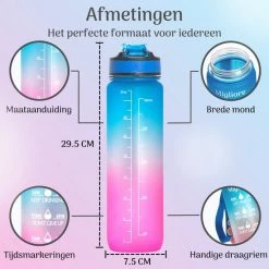 Aanbiedingen 🔔 Migliore Bidon 1 Liter - Met Rietje - BPA Vrij - Sport - Ook In 600 Ml En 2 Liter ❤️ -MGO Leisure Wear winkel 550x550 168