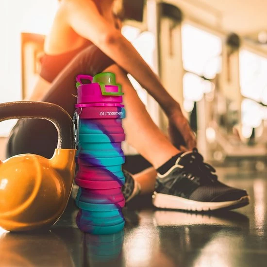 Groothandel ⨠All Together Drinkfles - Opvouwbare Bidon - 500ml - Silicone - Donker Roze Blauw đ 10 Groothandel ⨠All Together Drinkfles - Opvouwbare Bidon - 500ml - Silicone - Donker Roze Blauw đ - Afbeelding 8