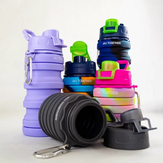 Groothandel ⨠All Together Drinkfles - Opvouwbare Bidon - 500ml - Silicone - Donker Roze Blauw đ 11 Groothandel ⨠All Together Drinkfles - Opvouwbare Bidon - 500ml - Silicone - Donker Roze Blauw đ - Afbeelding 9