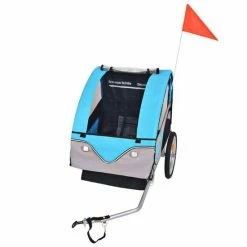 Promo 😍 VidaXL Fietskar Voor Kinderen 30 Kg Grijs En Blauw 🔥 -MGO Leisure Wear winkel 550x550 288