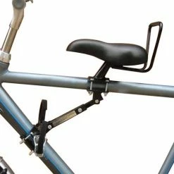 Goedkoop 🎁 Zadel Op Stang Model 5 Kinderzitje Voor Herenfiets Met Dikke Onderbuis - Nooit Meer Zwaar Sturen 👏