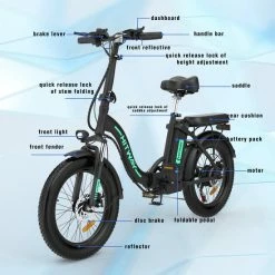 Hete verkoop ✨ HITWAY E-Bike Elektrische Fiets 20 Inch Fat Tire E-Bicycle Vouwfiets, 250 W/36 V/11,2 Ah Accu, Max. Bereik Tot 35-90 Km, Offroad-mountainbike Met Shimano 7-versnellingen, City EBike Met Slot 🛒 -MGO Leisure Wear winkel 550x550 581