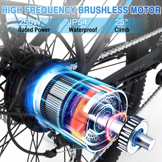 Goedkoop ⭐ HITWAY Elektrische Fiets E-bike 26", E-bike, 36V/11,2Ah Accu, 250W, Tot 35-90km, Max. 25 Km/u, Offroad Mountainbike Met Shimano 21 Versnellingen, Stadsfiets Heren Dames ✨ 10 Goedkoop ⭐ HITWAY Elektrische Fiets E-bike 26", E-bike, 36V/11,2Ah Accu, 250W, Tot 35-90km, Max. 25 Km/u, Offroad Mountainbike Met Shimano 21 Versnellingen, Stadsfiets Heren Dames ✨ - Afbeelding 8