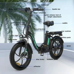 Beste Pirce 😍 HITWAY E-Bike Elektrische Fiets 20 Inch Fat Tire E-Bicycle Vouwfiets, 250 W, 11,2 Ah Accu, Max. Bereik Tot 35-90 Km, Offroad-mountainbike Met Shimano 7-versnellingen, City EBike,Groen Zwart ✨ 15 Beste Pirce 😍 HITWAY E-Bike Elektrische Fiets 20 Inch Fat Tire E-Bicycle Vouwfiets, 250 W, 11,2 Ah Accu, Max. Bereik Tot 35-90 Km, Offroad-mountainbike Met Shimano 7-versnellingen, City EBike,Groen Zwart ✨ -MGO Leisure Wear winkel 550x550 63