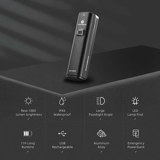 Begroting 👍 MaxiQualis ROCKBROS Fietskoplamp 1000 Lumen - UBS Oplaadbaar - 4800mAh Accu - IPX6 Waterbestendig 🎉 9 Begroting 👍 MaxiQualis ROCKBROS Fietskoplamp 1000 Lumen - UBS Oplaadbaar - 4800mAh Accu - IPX6 Waterbestendig 🎉 - Afbeelding 7