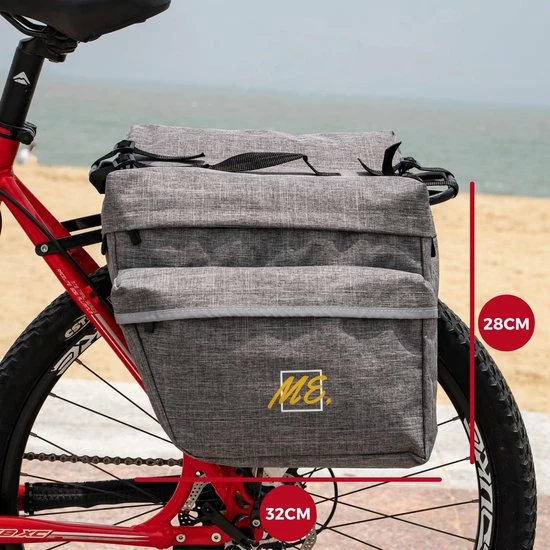 Coupon ❤️ Fietstassen Dubbel - Dubbele Fietstas Draagbaar - Waterdicht - Ritssluiting - 4 Vakken - Grijs - Media Evolution 🌟 6 Coupon ❤️ Fietstassen Dubbel - Dubbele Fietstas Draagbaar - Waterdicht - Ritssluiting - 4 Vakken - Grijs - Media Evolution 🌟 - Afbeelding 4