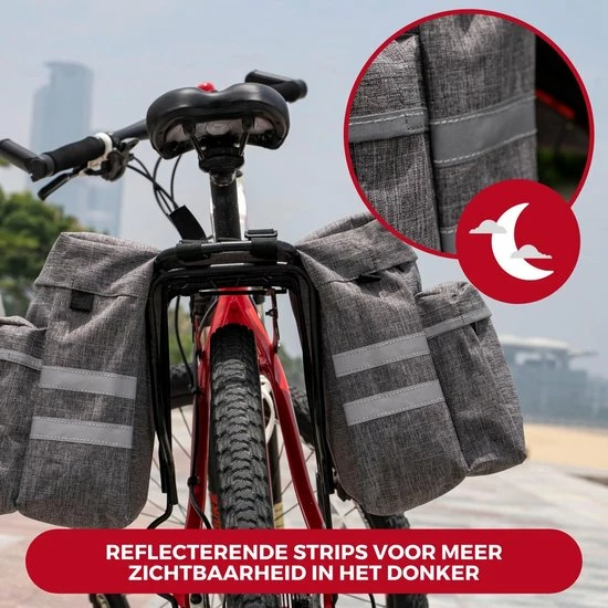 Coupon ❤️ Fietstassen Dubbel - Dubbele Fietstas Draagbaar - Waterdicht - Ritssluiting - 4 Vakken - Grijs - Media Evolution 🌟 8 Coupon ❤️ Fietstassen Dubbel - Dubbele Fietstas Draagbaar - Waterdicht - Ritssluiting - 4 Vakken - Grijs - Media Evolution 🌟 - Afbeelding 6