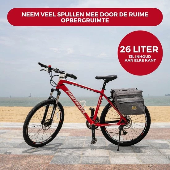 Coupon ❤️ Fietstassen Dubbel - Dubbele Fietstas Draagbaar - Waterdicht - Ritssluiting - 4 Vakken - Grijs - Media Evolution 🌟 9 Coupon ❤️ Fietstassen Dubbel - Dubbele Fietstas Draagbaar - Waterdicht - Ritssluiting - 4 Vakken - Grijs - Media Evolution 🌟 - Afbeelding 7