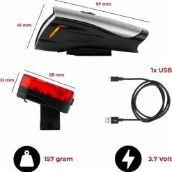 Beste Verkoop 👏 DistinQ LED Fietsverlichting Set - Oplaadbare USB Fietslampset - Voorlicht/Achterlicht - StVZO Gecertificeerd 🛒 21 Beste Verkoop 👏 DistinQ LED Fietsverlichting Set - Oplaadbare USB Fietslampset - Voorlicht/Achterlicht - StVZO Gecertificeerd 🛒 -MGO Leisure Wear winkel 550x553 11