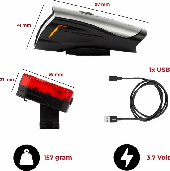 Beste Verkoop 👏 DistinQ LED Fietsverlichting Set - Oplaadbare USB Fietslampset - Voorlicht/Achterlicht - StVZO Gecertificeerd 🛒 12 Beste Verkoop 👏 DistinQ LED Fietsverlichting Set - Oplaadbare USB Fietslampset - Voorlicht/Achterlicht - StVZO Gecertificeerd 🛒 - Afbeelding 10