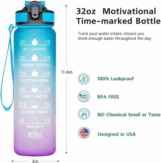 Beste recensies van π₯ Mundo Drinkfles - 1 Liter - Waterfles - Lekvrij - Sport Bidon - Met Rietje - Met Motivatie Tekst - Roze Blauw - Bekend Van TikTok En Instagram π 4 Beste recensies van π₯ Mundo Drinkfles - 1 Liter - Waterfles - Lekvrij - Sport Bidon - Met Rietje - Met Motivatie Tekst - Roze Blauw - Bekend Van TikTok En Instagram π - Afbeelding 2