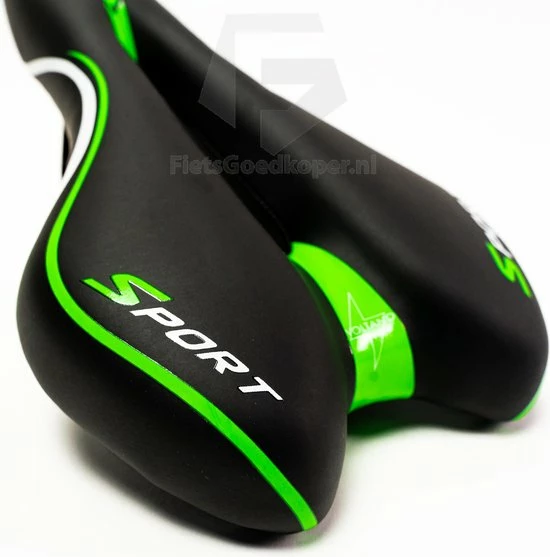 Goedkoopste π Voltano Sport Fietszadel – Gel Trekking Zadel – Met Uitsparing – Unisex - Zwart / Groen - Incl. Gratis Zadelstrop β 4 Goedkoopste π Voltano Sport Fietszadel – Gel Trekking Zadel – Met Uitsparing – Unisex - Zwart / Groen - Incl. Gratis Zadelstrop β - Afbeelding 2