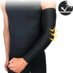 Promo 😍 Merkloos Sport Compressie Arm Sleeve (Set Van 2 Stuks) - Zwart - Maat L ✔️ -MGO Leisure Wear winkel 550x560 3