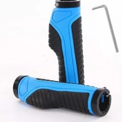 Beste deal 🛒 FIEZIO Ergonomische Fietshandvatten Pro Blauw Fiets Handvat Set - Gel Grip - Anti Slip - Trekking MTB Race 🎁